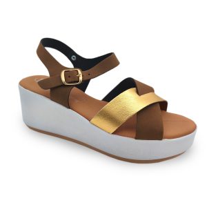 Primo Calzature Loredana - Sandali in ecopelle con zeppa riposante